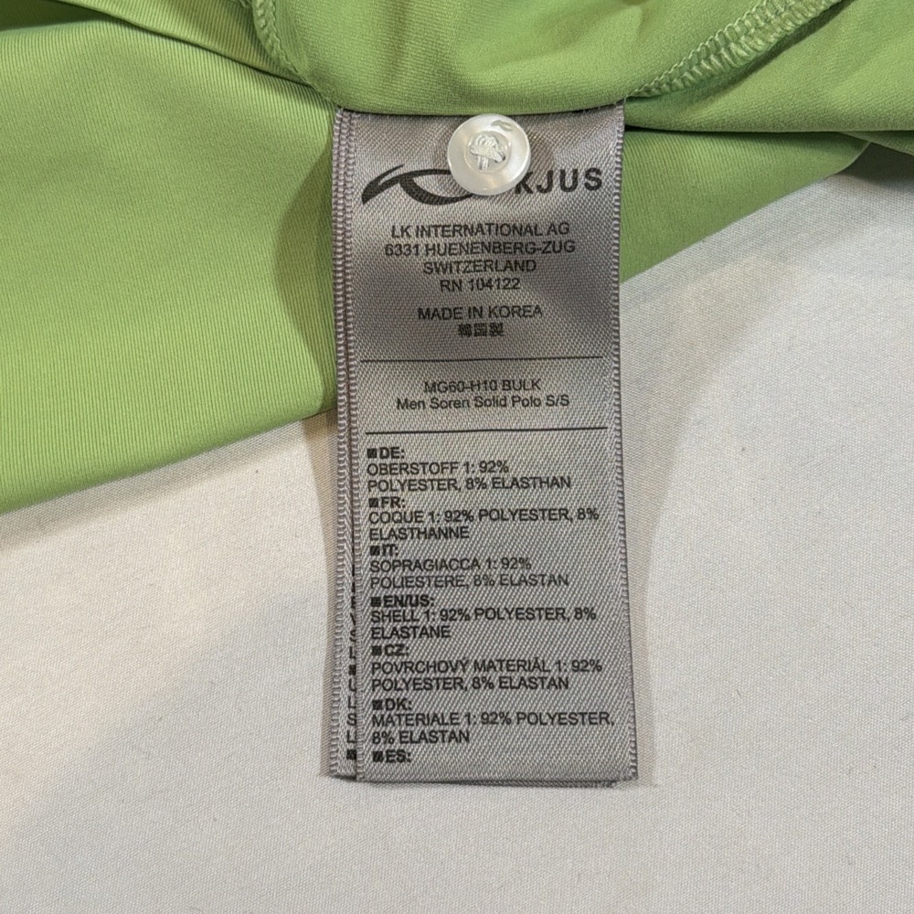 KJUS Mens Large 50 Green Golf Polo Soren Stretch UPF 50+ Performance Shirt - Picture 8 of 9